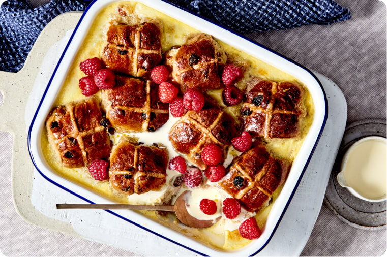 Hot Cross Bun Pudding