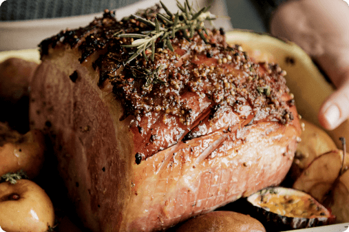 Christmas Glazed Ham with Non-Alcoholic Rum